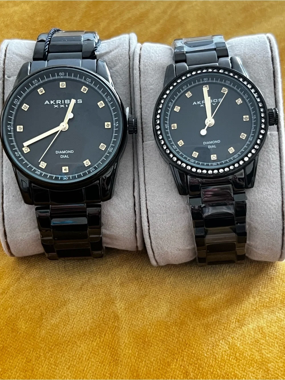 Akribos XXIV His & Hers Diamond Dial Watch Set - NWT